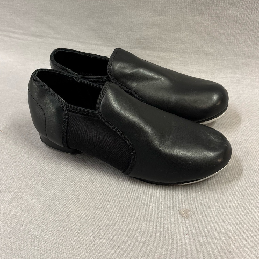 Weissman black tap shoes 2.5 Slip-On leather dance competition recital